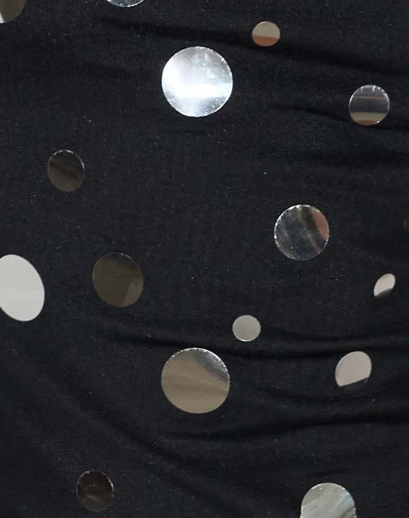 Hala Top in Black with Silver Polka Dot Foil sold by Motel Rocks product image thumbnail 4