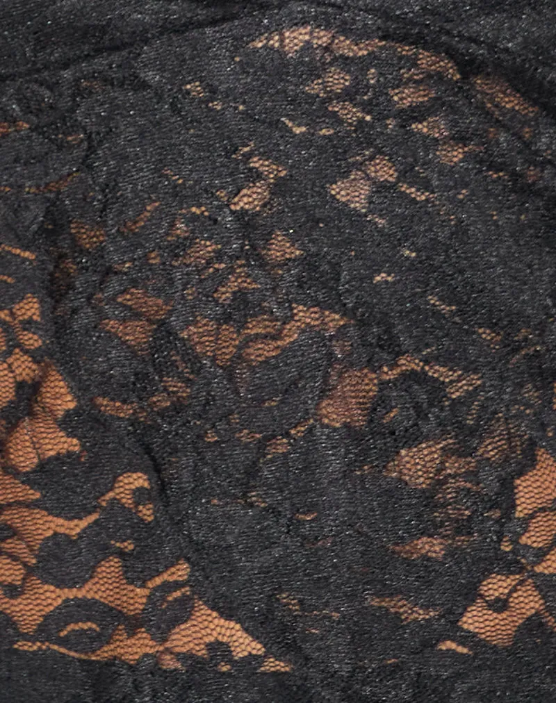 Harumi Halterneck Top in Lace Black sold by Motel Rocks product image thumbnail 5