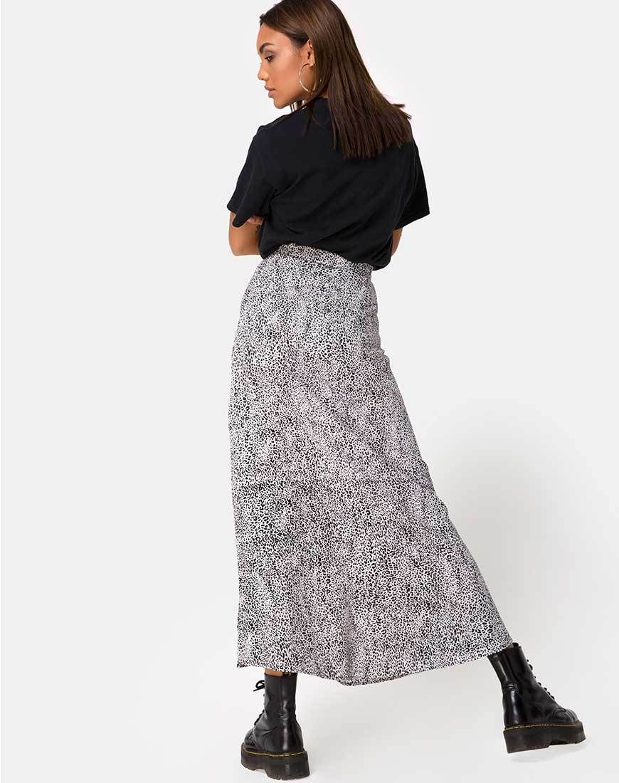 Shayk Midi Skirt in Leo Spot Black and White sold by Motel Rocks product image thumbnail 4