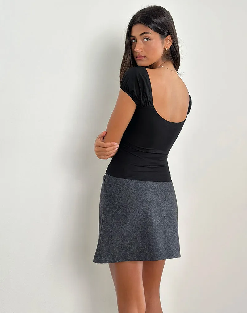 Kerri Keyhole Top in Jersey Black sold by Motel Rocks product image thumbnail 3