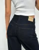 Mid Rise Turn Up Straight Jeans in Indigo sold by Motel Rocks