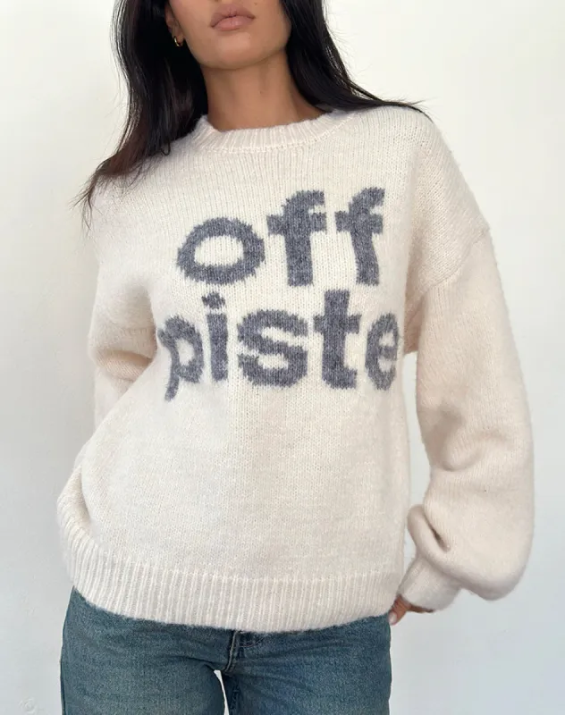 Namari Jumper in Off Piste Ivory Print sold by Motel Rocks