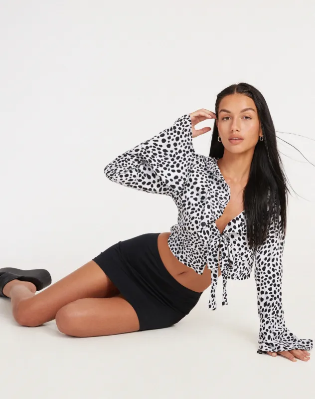 Monaroh Crop Top in Dalmatian sold by Motel Rocks