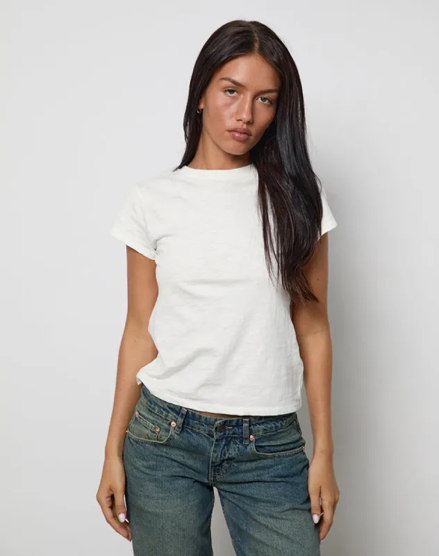 Clio Baggy Tee in Ivory sold by Motel Rocks