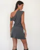 Elysian Asymetric Top in Dark Grey Cupro sold by Motel Rocks