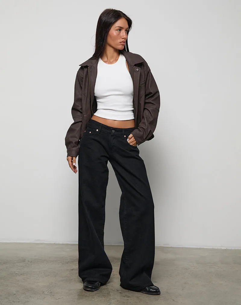 Low Rise Roomy Jeans in Rinse Black sold by Motel Rocks product image thumbnail 2