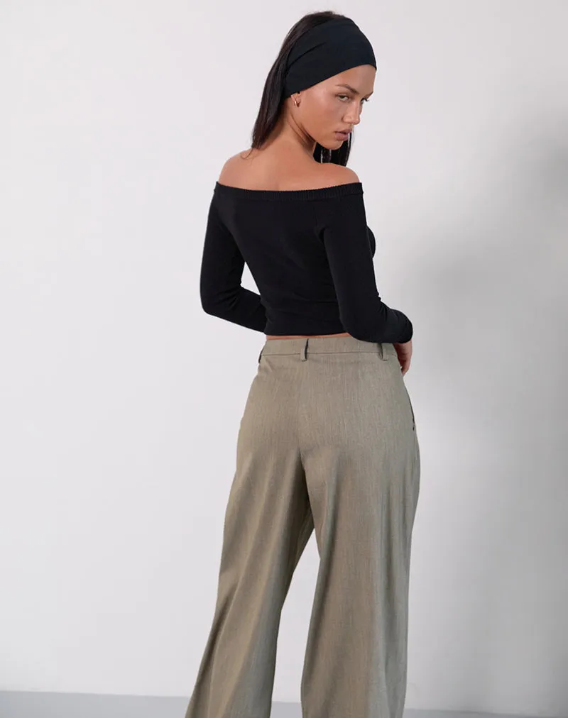 Renie Bardot Top in Black Knit sold by Motel Rocks product image thumbnail 3