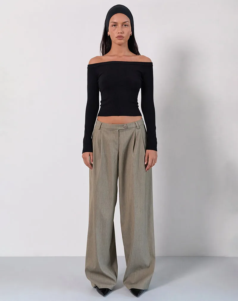 Renie Bardot Top in Black Knit sold by Motel Rocks product image thumbnail 2