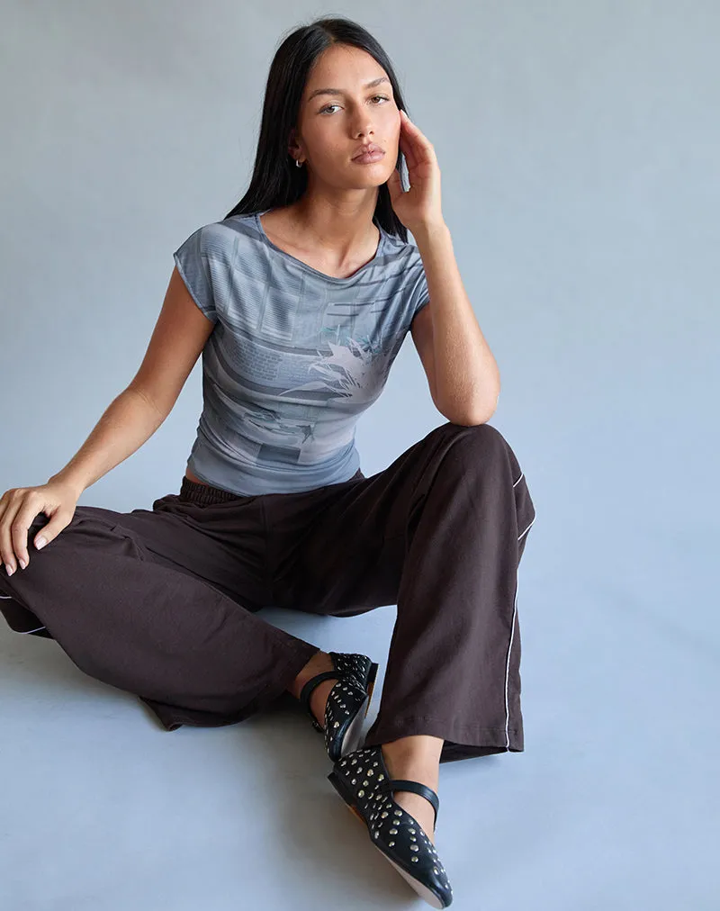 Nova Top in Parlour Print Blue sold by Motel Rocks product image thumbnail 5