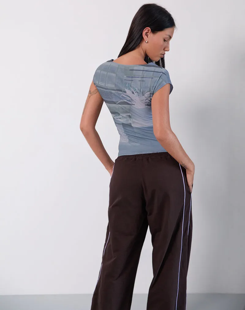 Nova Top in Parlour Print Blue sold by Motel Rocks product image thumbnail 3