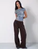 Nova Top in Parlour Print Blue sold by Motel Rocks