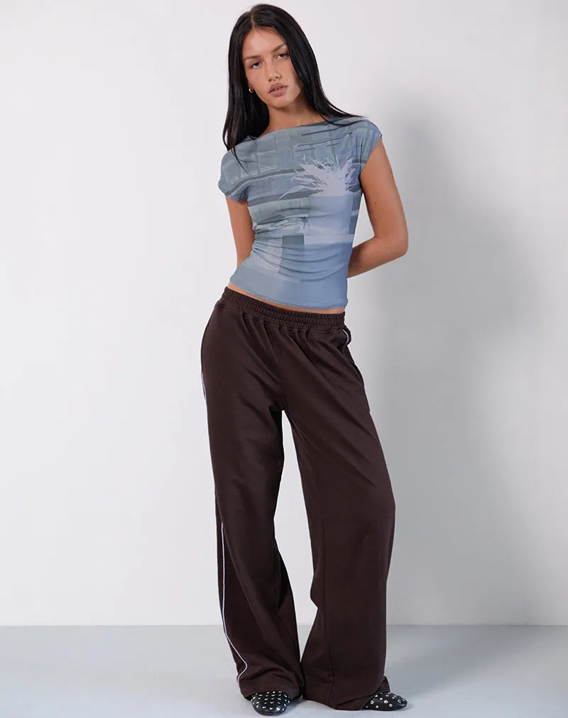 Nova Top in Parlour Print Blue sold by Motel Rocks product image thumbnail 2