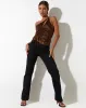 Adiba Crop Top in Satin Brown sold by Motel Rocks