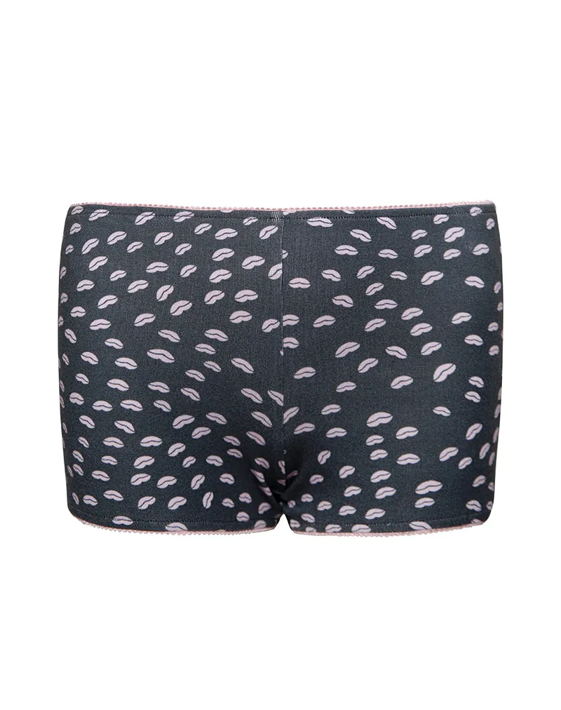 Kichi Shorts in Black Micro Lips Pink sold by Motel Rocks product image thumbnail 5