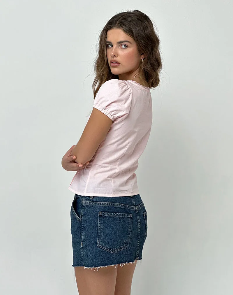 Ilias Corset Top in Poplin Light Pink sold by Motel Rocks product image thumbnail 3