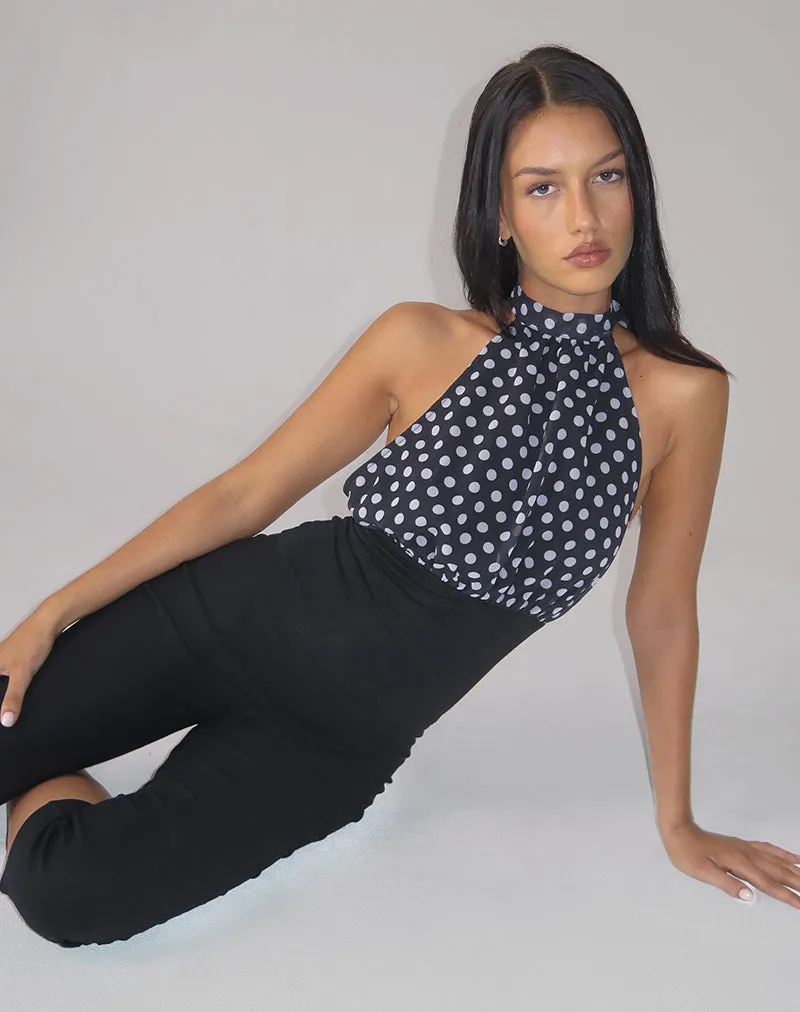 Rania Backless Top in Basic Polka Black sold by Motel Rocks product image thumbnail 2
