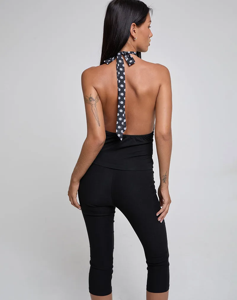 Rania Backless Top in Basic Polka Black sold by Motel Rocks product image thumbnail 5