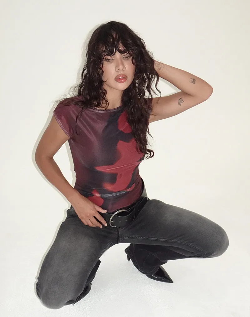 Nova Top in Digi Flower Red sold by Motel Rocks product image thumbnail 2