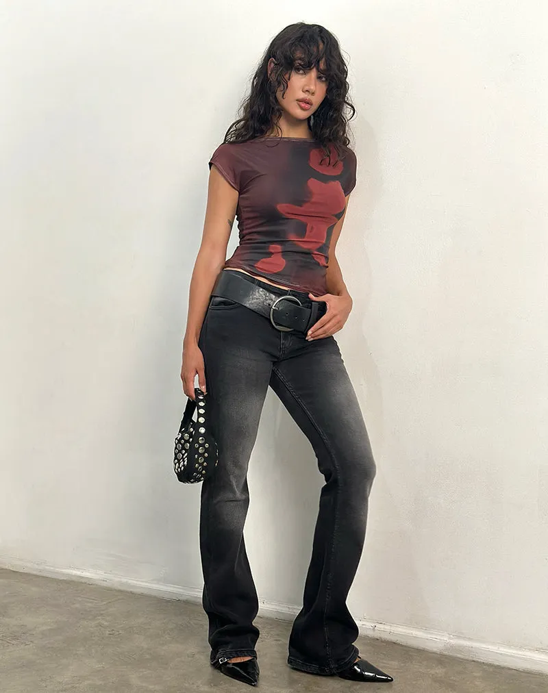 Nova Top in Digi Flower Red sold by Motel Rocks product image thumbnail 5