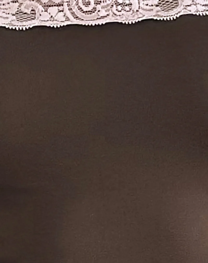 Nesel Top in Brown Slinky Lace Pink sold by Motel Rocks product image thumbnail 5