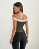 Nesel Top in Brown Slinky Lace Pink sold by Motel Rocks