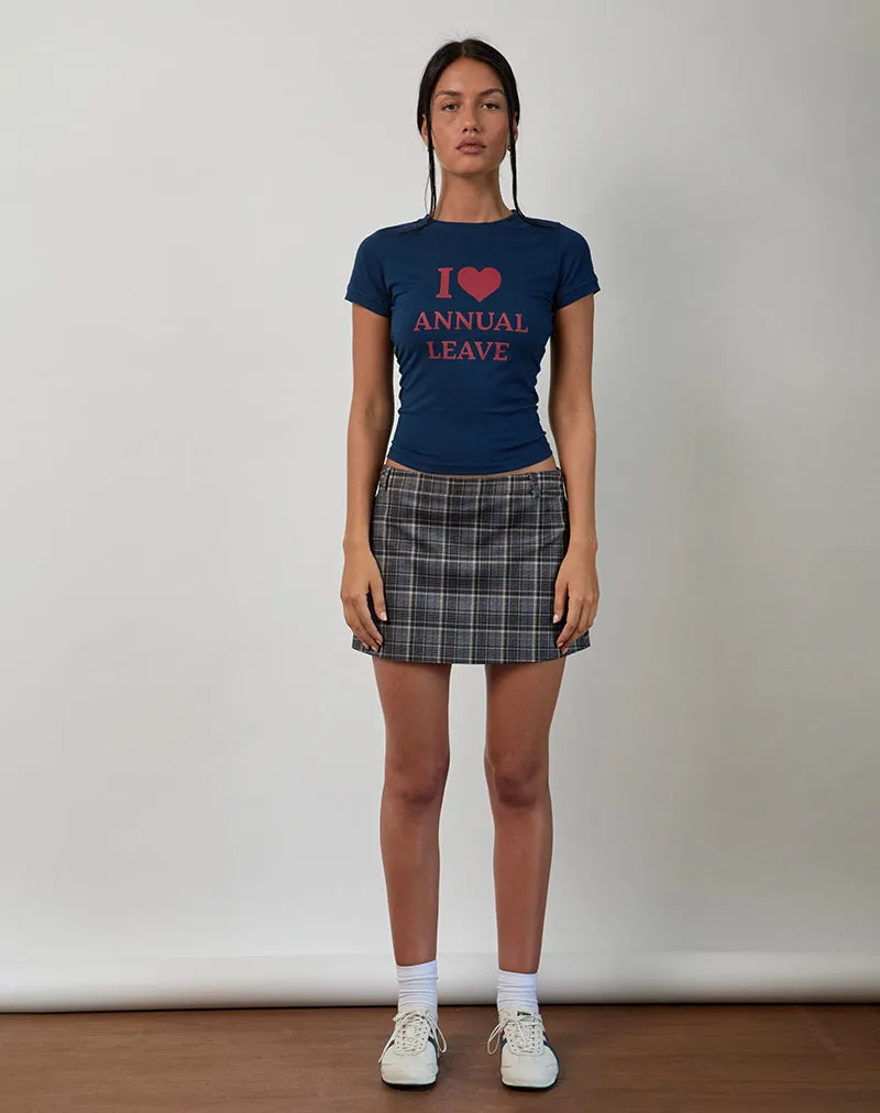 Sutin Tee in Navy with Red I Love Annual Leave Graphic sold by Motel Rocks product image thumbnail 5