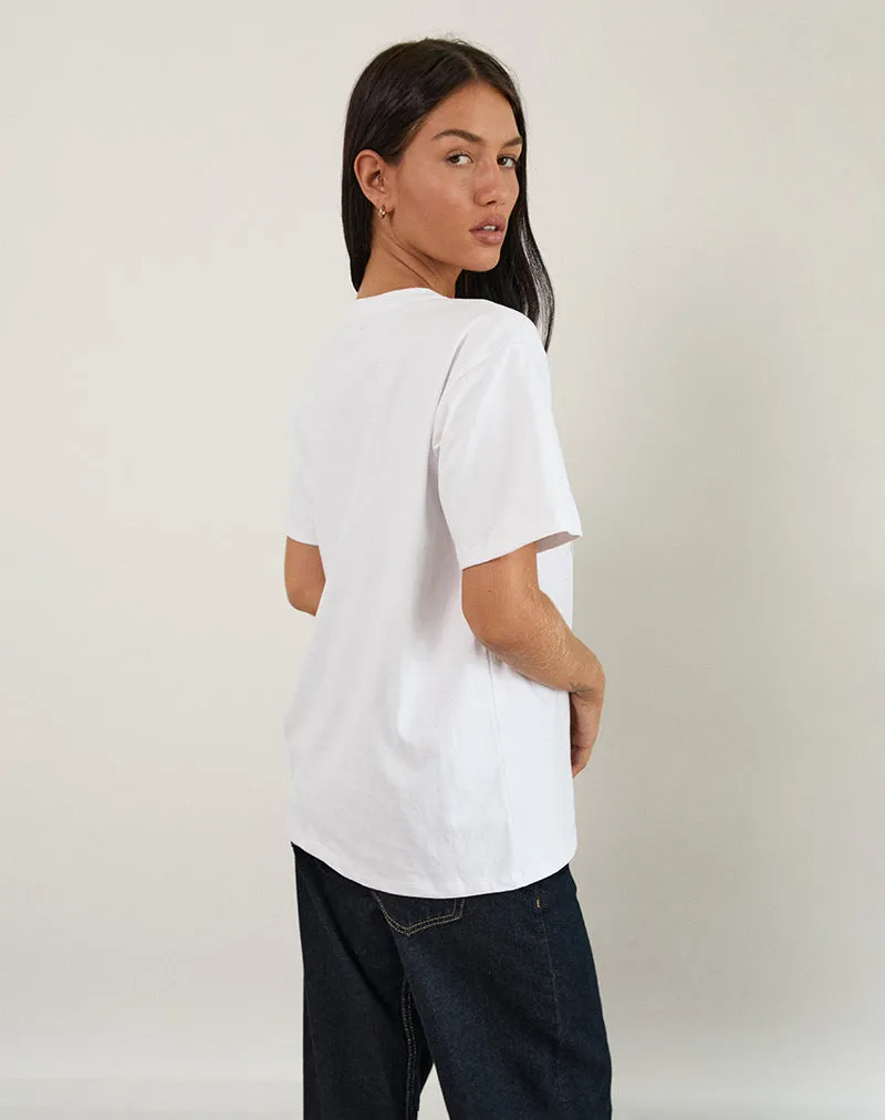 Oversize Basic Tee in White with Capricorn Motel Pet Print sold by Motel Rocks product image thumbnail 4