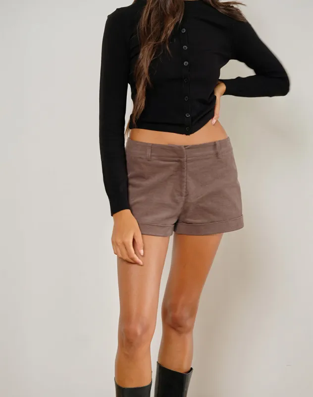 Wiluta Shorts in Babycord Brown made by Motel Rocks