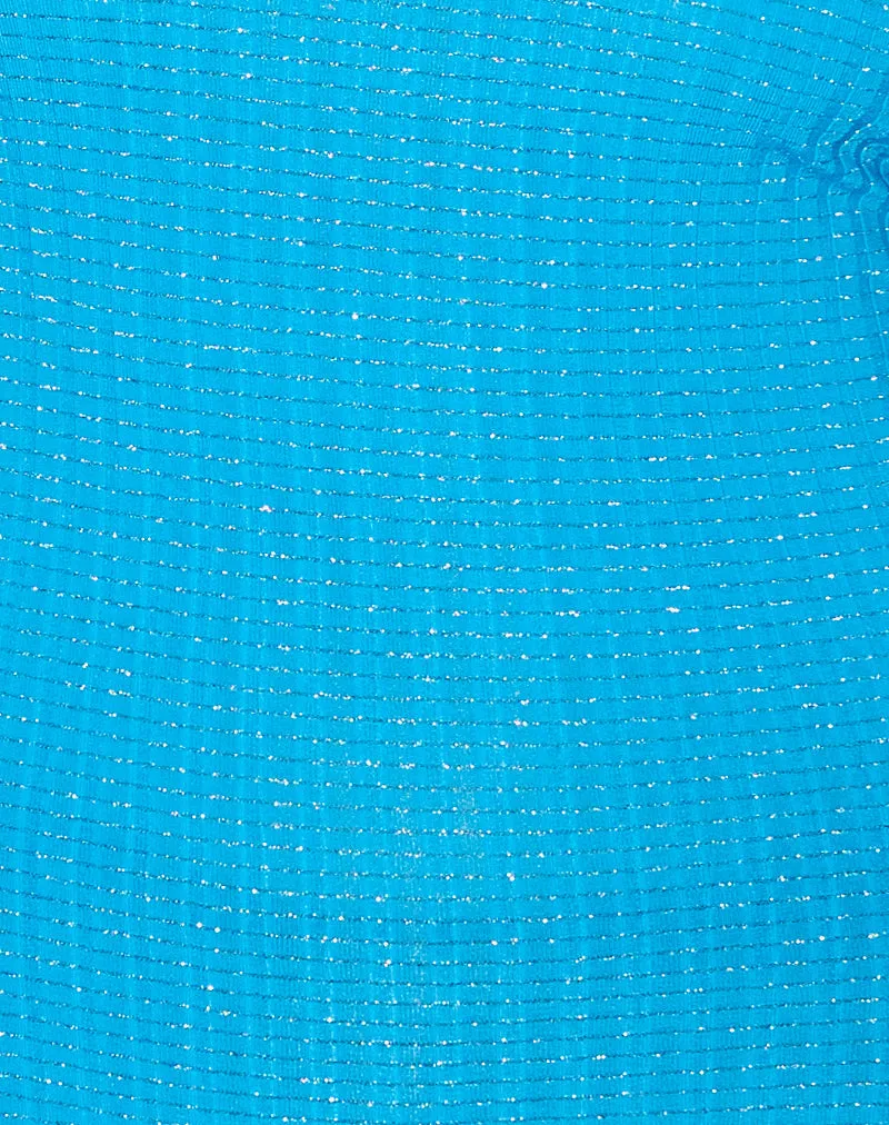 Xiabon Backless Top in Metallic Blue sold by Motel Rocks product image thumbnail 4