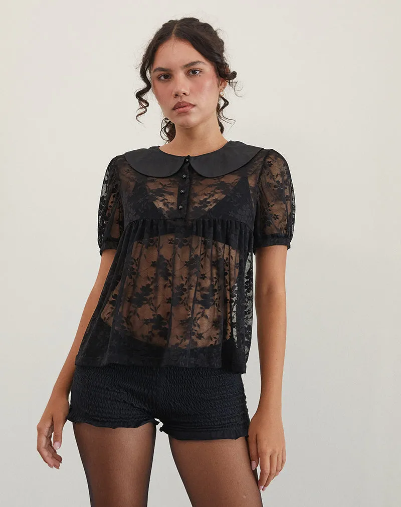 Rochea Blouse in Unlined Lace Black sold by Motel Rocks product image thumbnail 5