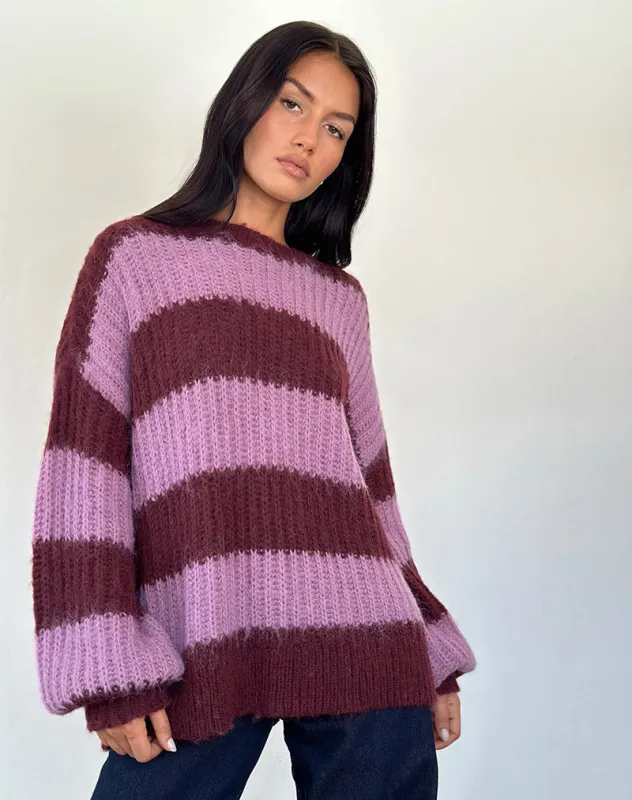 Daren Jumper in Purple Stripe made by Motel Rocks
