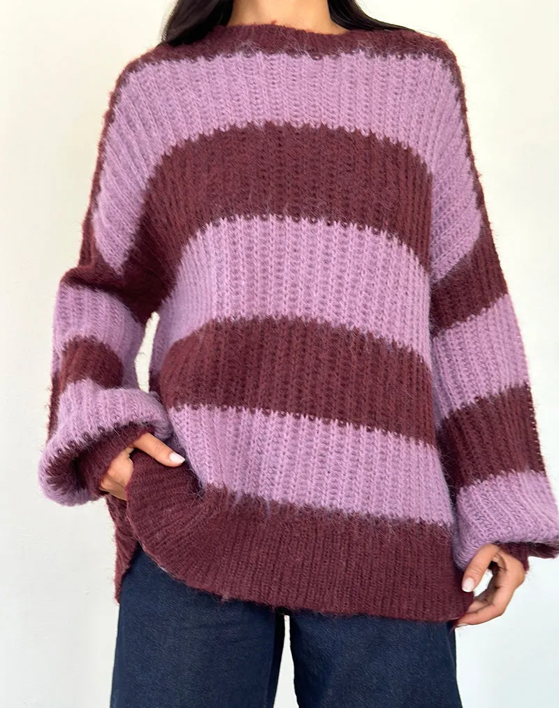 Daren Jumper in Purple Stripe sold by Motel Rocks product image thumbnail 4