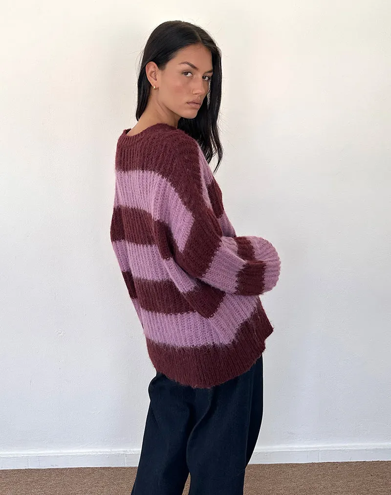 Daren Jumper in Purple Stripe sold by Motel Rocks product image thumbnail 3