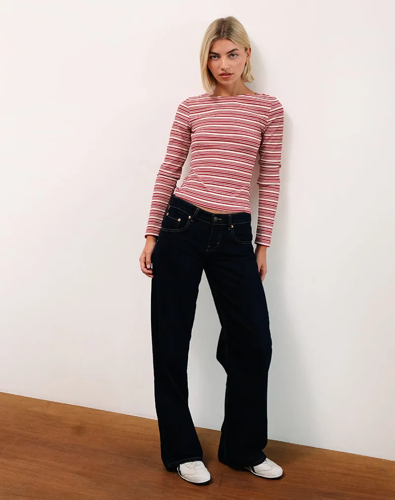 Haruka Top in Stripe Red and White sold by Motel Rocks product image thumbnail 4