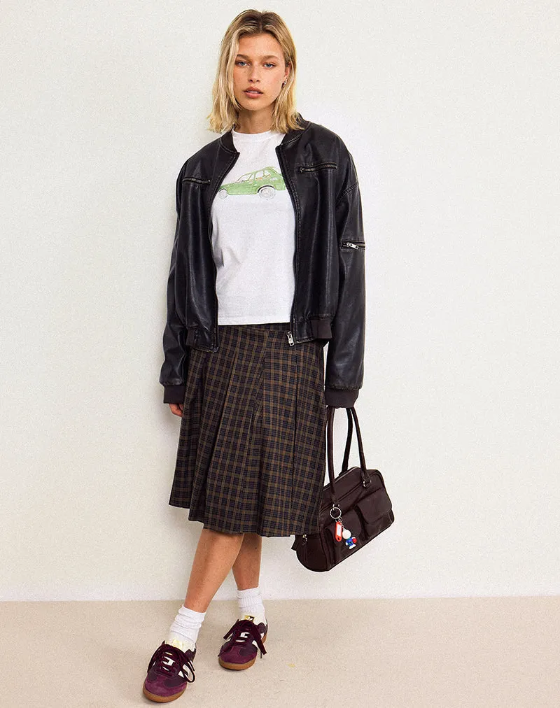 Saki Tee in White with Green Car sold by Motel Rocks product image thumbnail 2