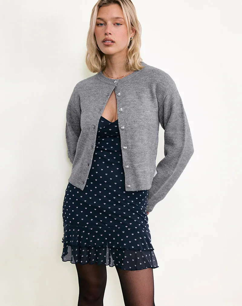 Astika Mini Dress in Heart Flock Navy Yellow sold by Motel Rocks product image thumbnail 5