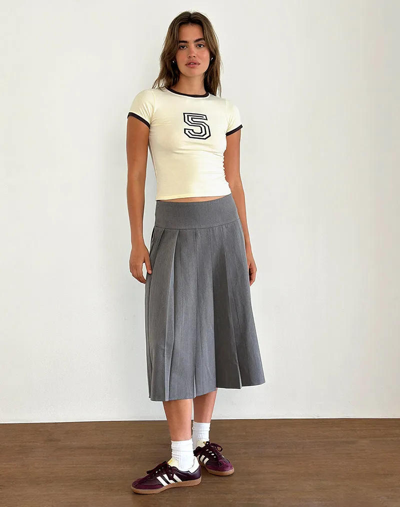 Sutin Tee in Yellow Buttermilk with 5 Emblem and Red Mahogany Binding sold by Motel Rocks product image thumbnail 4