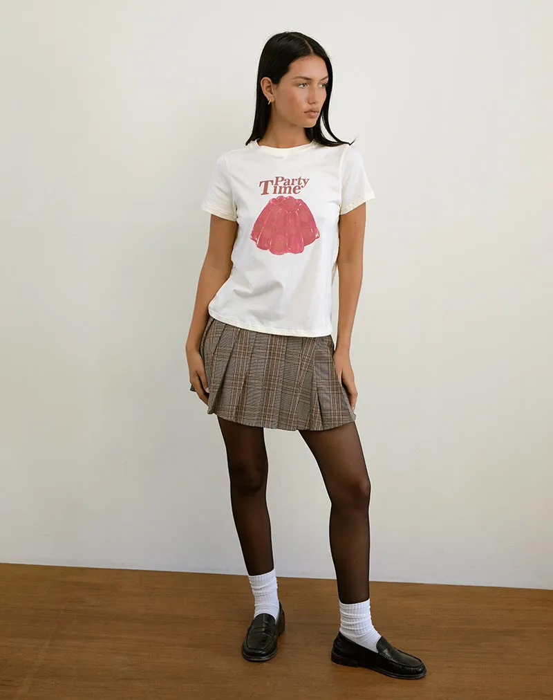 Saki Tee in Buttermilk with Party Time Print sold by Motel Rocks product image thumbnail 5