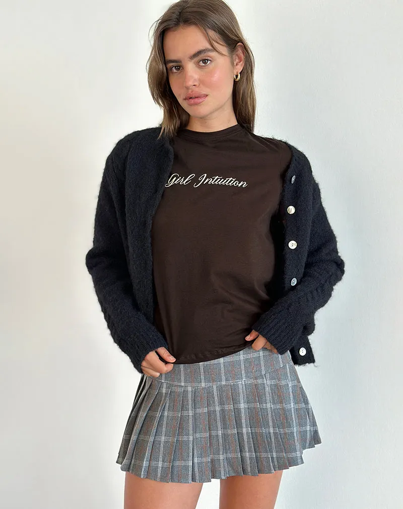 Saki Tee in Chocolate Brown with Girl Intuition Print sold by Motel Rocks product image thumbnail 2