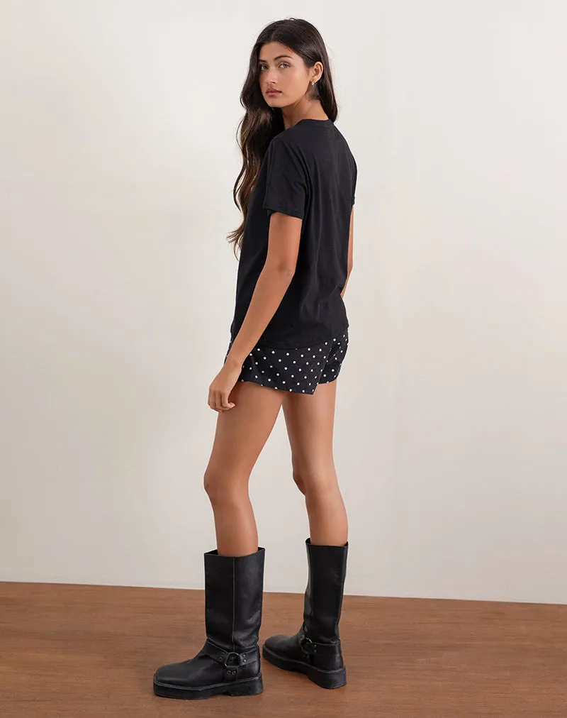 Saki Tee in Black with Printed Squeeze Me Orange sold by Motel Rocks product image thumbnail 3