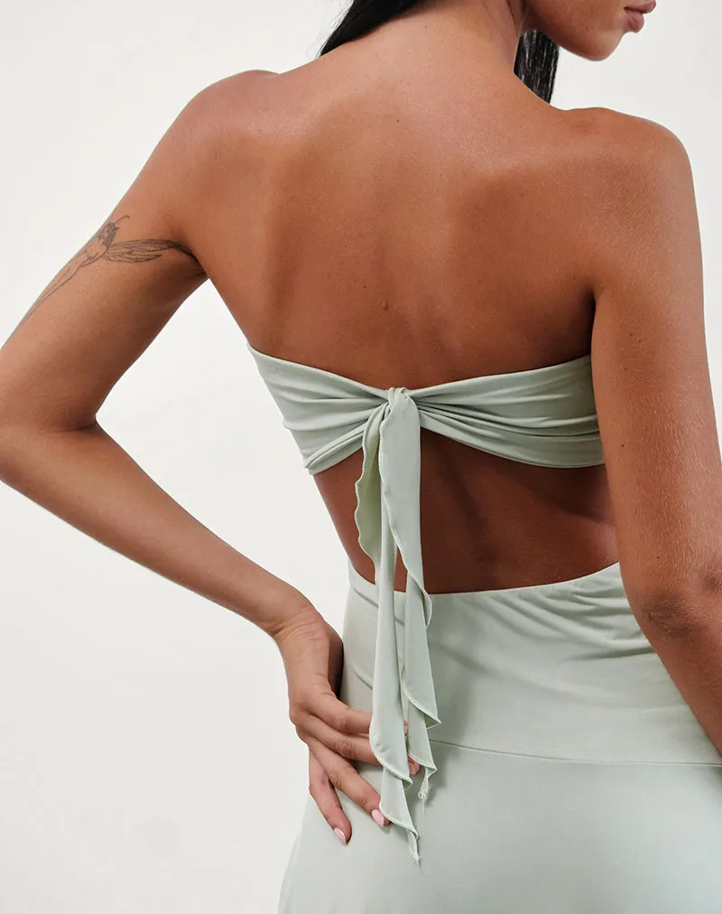 Akira Bandeau Midi Dress in Slinky Sage sold by Motel Rocks product image thumbnail 4