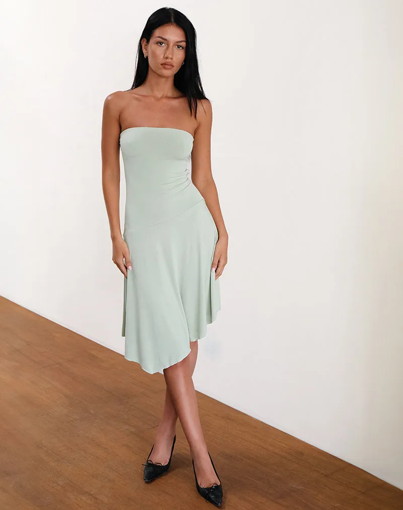 Akira Bandeau Midi Dress in Slinky Sage sold by Motel Rocks product image thumbnail 5