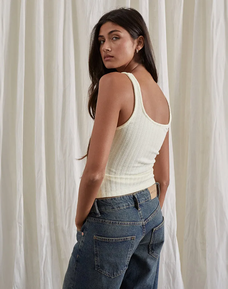 Kalinda Vest Top in Pointelle Ivory sold by Motel Rocks product image thumbnail 4