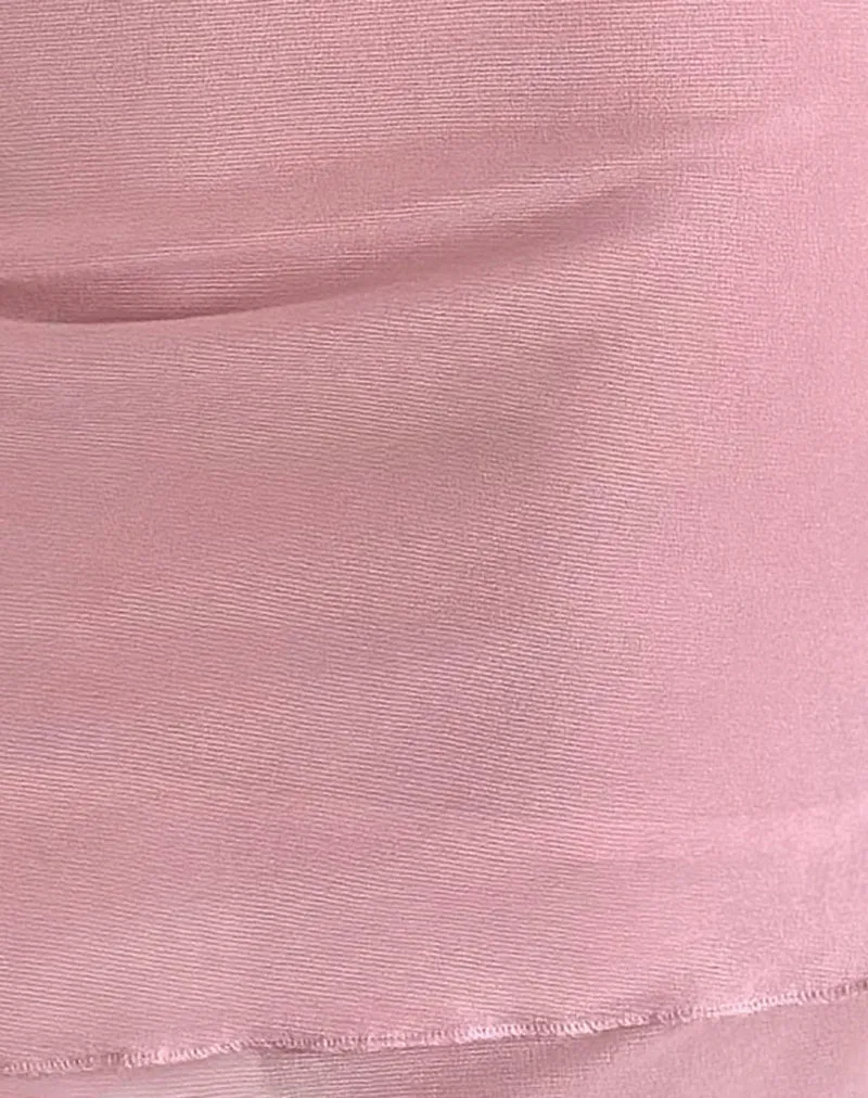 Renata Asymmetrical Mini Dress in Mesh Baby Pink sold by Motel Rocks product image thumbnail 5