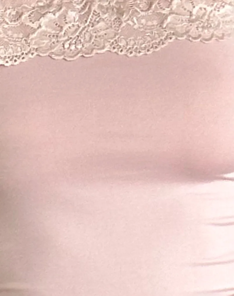 Nesel Bardot Top in Slinky Baby Pink sold by Motel Rocks product image thumbnail 4