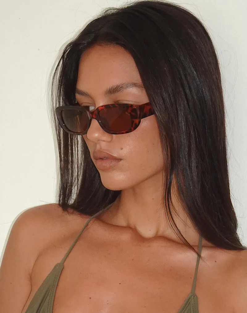 Rustina Sunglasses in Opaque Tortoise Shell sold by Motel Rocks