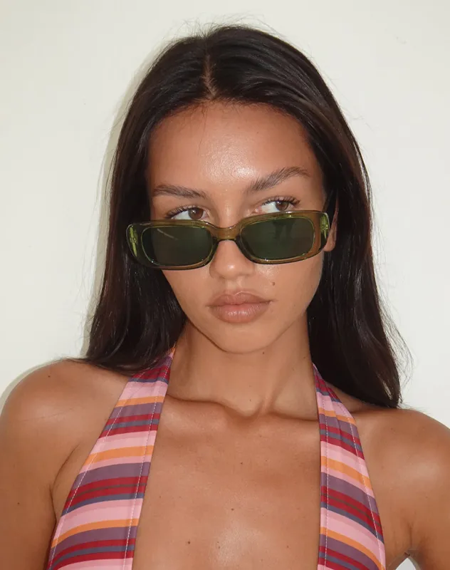 Rustina Sunglasses in Opaque Green made by Motel Rocks