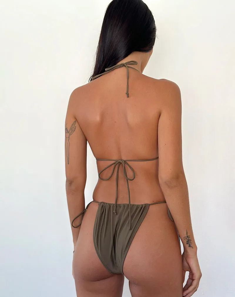 Pami Bikini Top in Olive with Beads sold by Motel Rocks product image thumbnail 4