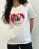 Oversized Basic Tee in White with Pisces Motel Pet sold by Motel Rocks