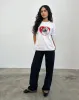 Oversized Basic Tee in White with Pisces Motel Pet sold by Motel Rocks
